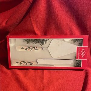 Lenox Festive Holly Cake Server Set